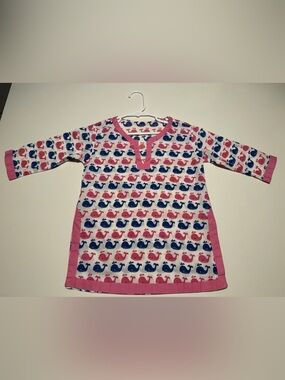 Pottery Barn Kids Pink & Blue Whale Print Top 18-24 months